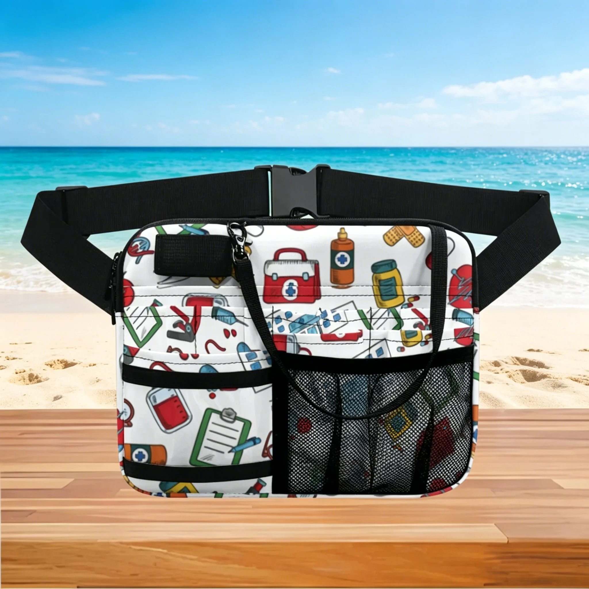 

Поясная сумка для медсестер с медицинским принтом, многокарманная сумка-органайзер для оказания первой помощи, для работы, больниц и клиник