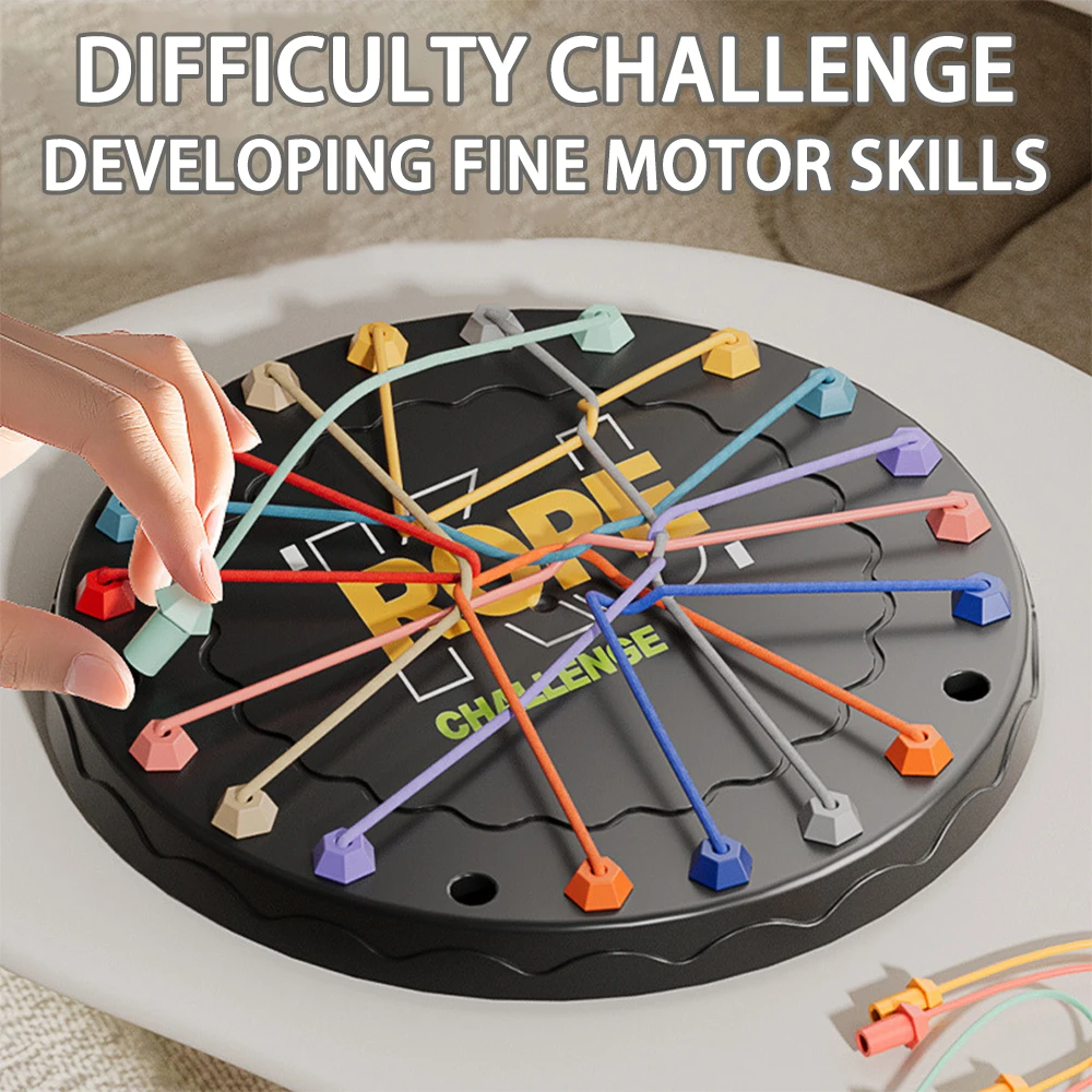 

New Kid Rope Knots Puzzle Board Game Color Line Twisted Connected Ropes Logic Thinking Table Game Parent Child Interactive Toy