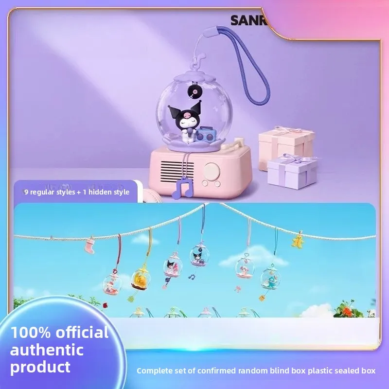 Niedliche Cartoon Hello Kitty My Melody Kuromi Süßer Traum Blasenhaus Szene Figur Blind Box Süße Schreibtischdekoration Urlaubsgeschenk