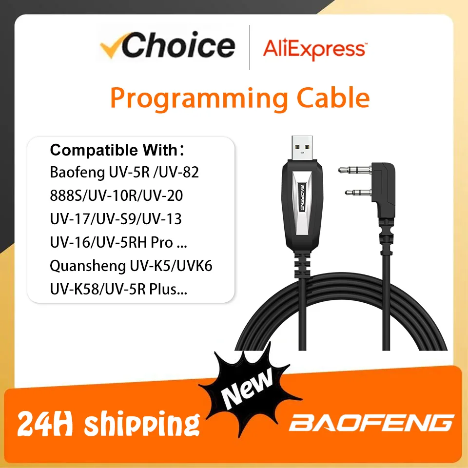 USB Programming Cable For Quansheng UVK6 Baofeng DM-32 UV-32 UV-16 Plus UV-5R UV-13 Programming Cable Software Radio Accessories