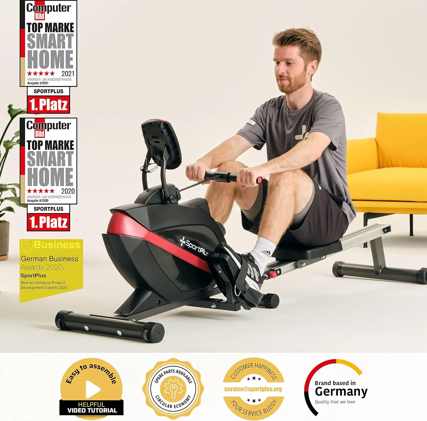 Machines for Home - Rowing Machine, Home Gym Equipment - Designed in Germany - Magnetic Rower Machine