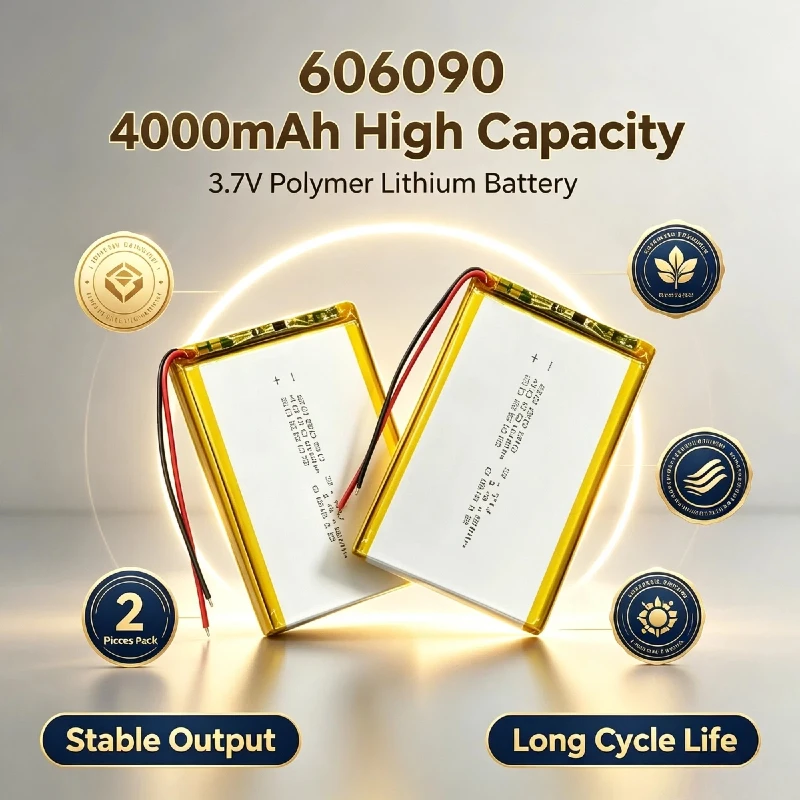 606090 Large Capacity 3.7V 4000mAh Polymer Lithium Rechargeable Battery DIY Power Supply for Tablet PC Mobile Power Bank