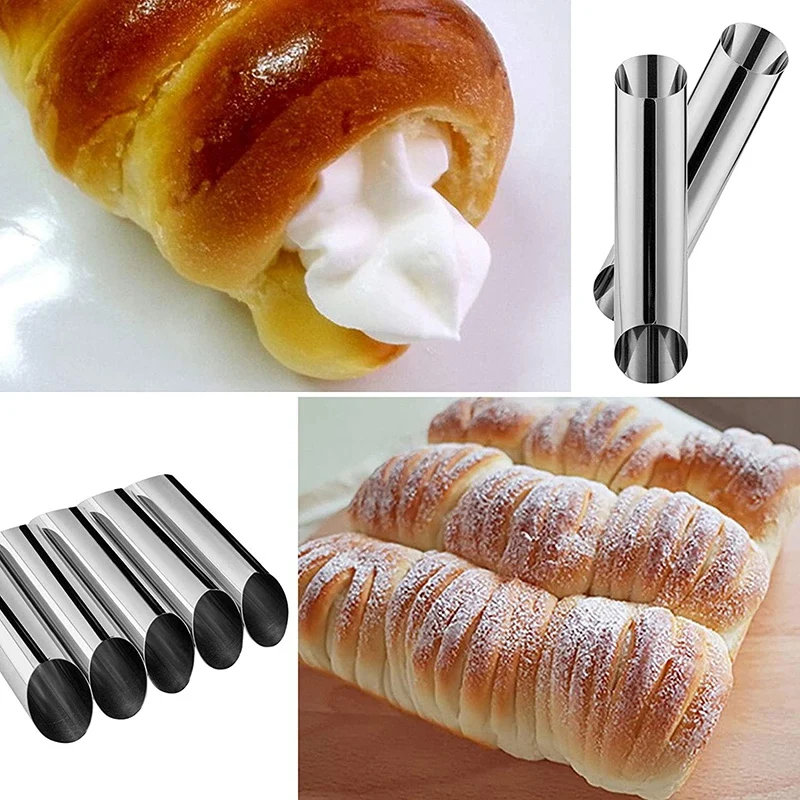 Cream Horn Molds,20PCS Stainless Steel Large Size Cannoli Tubes,Cone Shaped and Tubular Shaped Mold,Cream Horn Danish