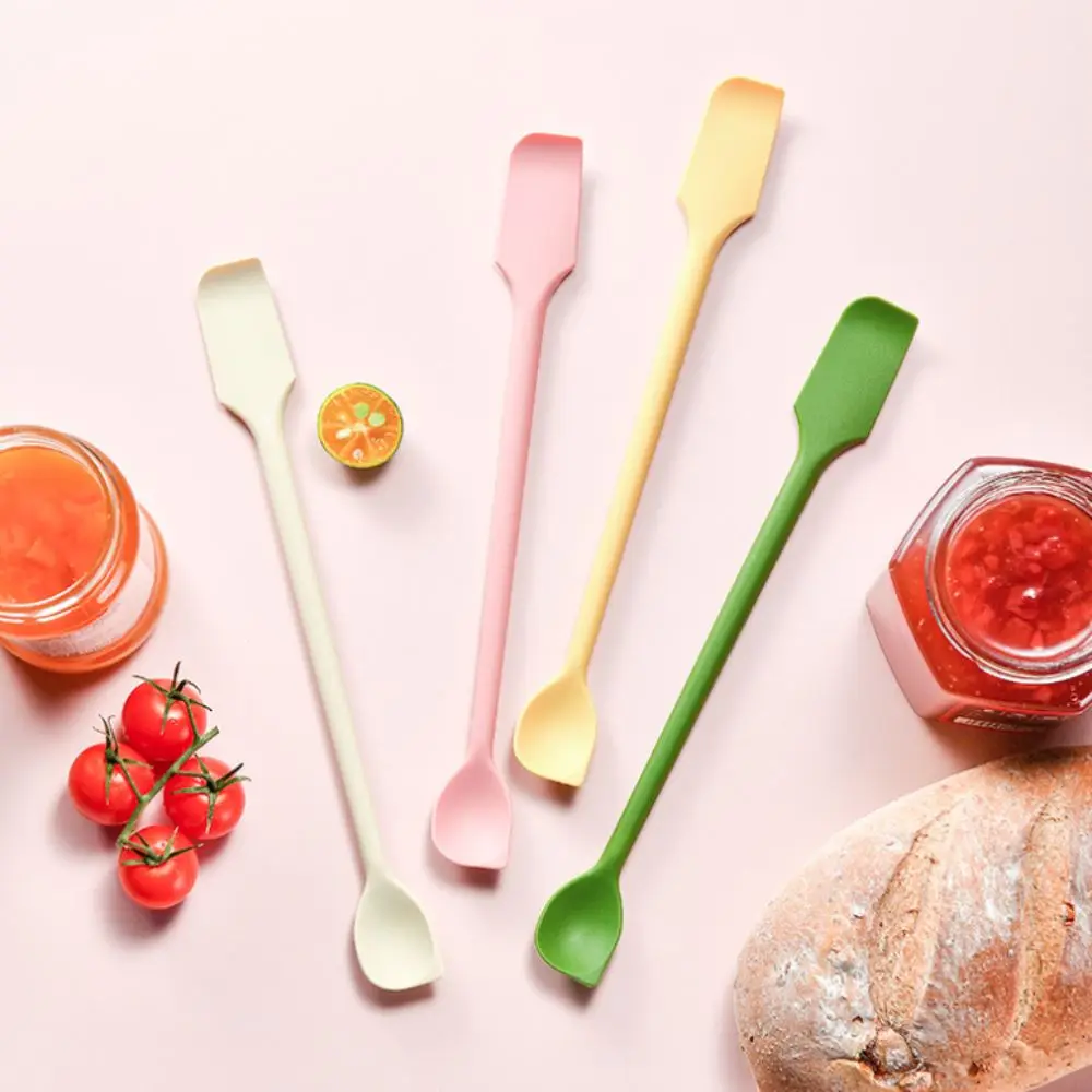 

4Pcs Easy To Clean Double-Headed Silicone Spatula Set Lengthened Household Jam Scraper Heat Resistant Butter Spreader Jar