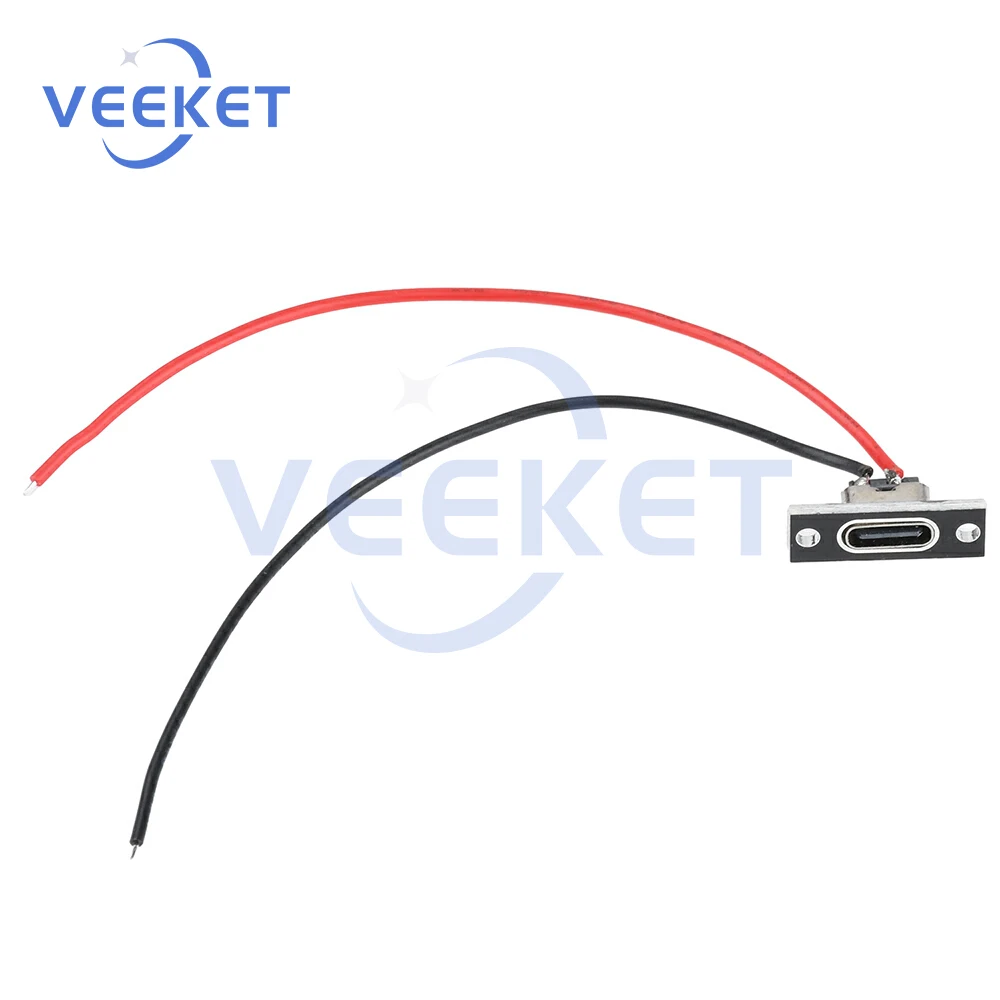 2Pin USB-aansluiting Oplaaddatapoort 2P Striplijn van soldeerverbinding Vrouwelijke connector Jack Voeding Type-C Interface