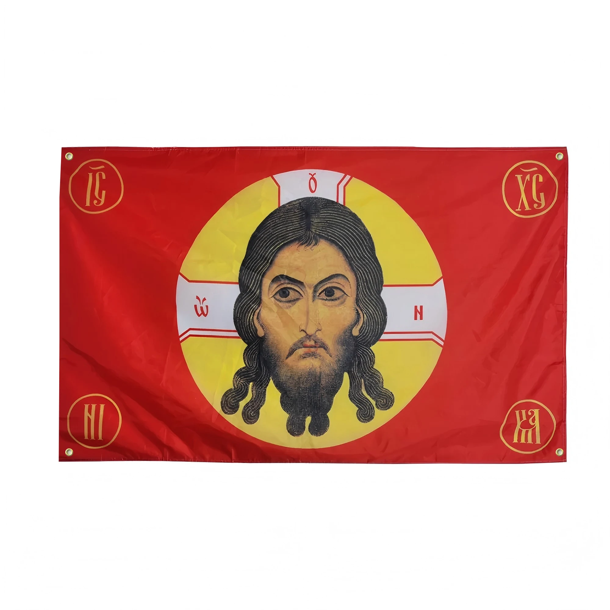 روسيا يسوع العلم المسيح الدين الإيمان الوجه العلم البوليستر راية للديكور
