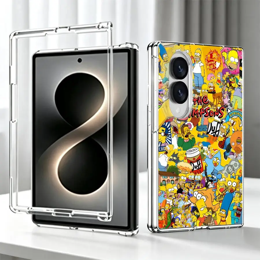 Funny The S-simpsons Transparent Soft Phone Cover Case for Samsung Galaxy Z Fold 8 ZFold8 