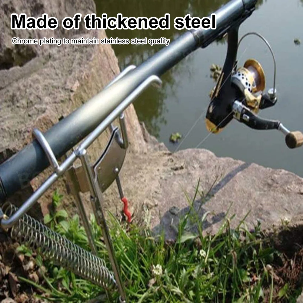 Automatic Fishing Rod Holder Stainless Steel Telescopic Spring Fish Pole Bracket Sensitivity Fishing Automatic Bracket Outdoor