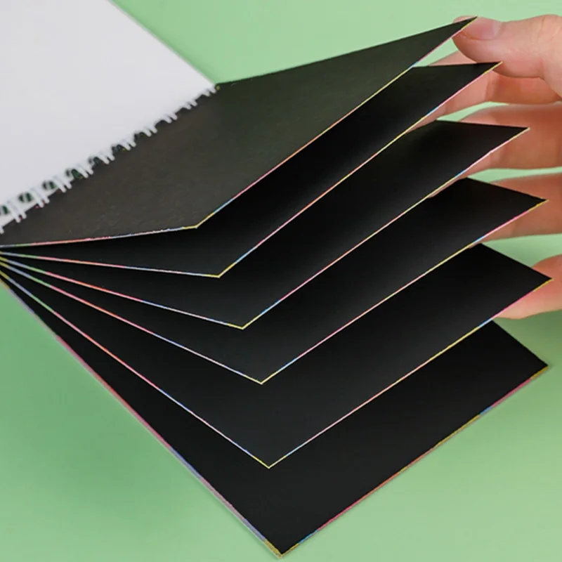 10-листовая записка для рисования мультфильмов с бамбуковой ручкой, креативная двусторонняя книга для граффити, художественная книга с царапинами, двусторонние граффити