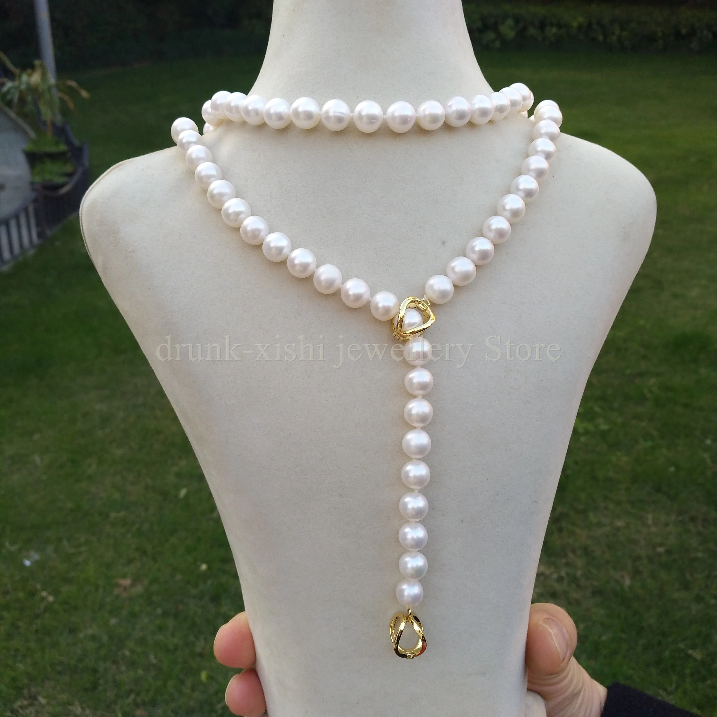 

Single Layer Adjustable Double Strands Natural Pearl Long Necklace 7-8mm Genuine Elegant Fine Jewelry Lady Gifts Free Shipping