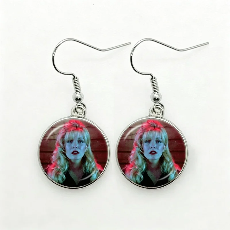 Glass Famous Actors Laura Palmer Women Dangle Earrings Fashion Drop Earrings Glass Cabochon Lady Earrings Jewelry