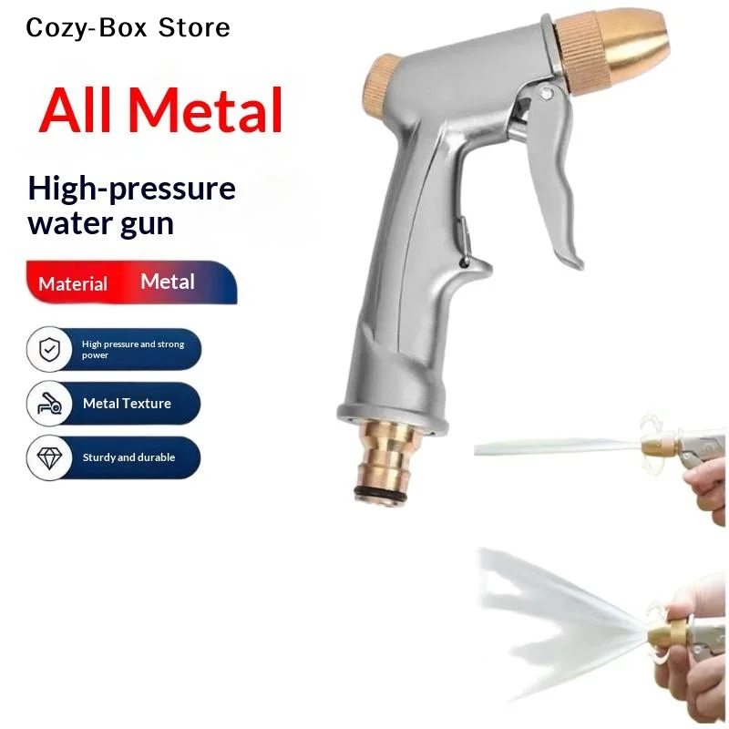 [ZY]1Pcs Garden Hose Pipe Lawn Car Wash Sprayer Sprinkler High Pressure Water Spray Metal Nozzle Car Wash Tool Water S[ZY]