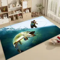 1pc Rapala Fishing Enthusiasts Bathroom Absorbent Mats Anti-Slip Mats Home Decor Supplies Carpets Home Kitchen Floor Mats