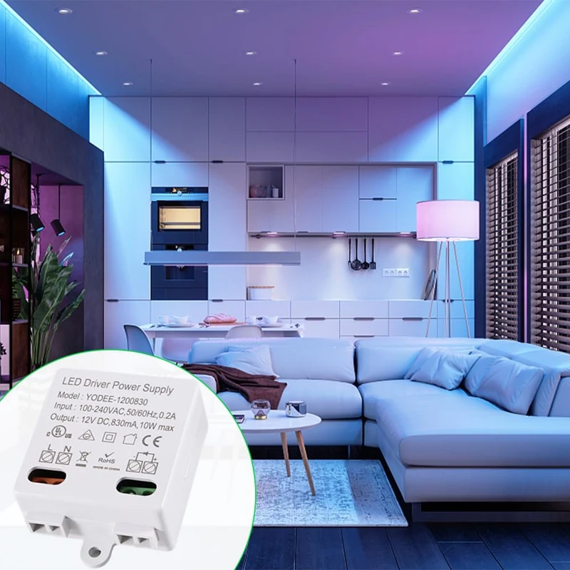 BAAG-LED трансформатор 12 В/постоянного тока, мини-трансформатор 0-10 Вт, привод питания, электронный трансформатор для светодиодных фонарей 12 В и светодиодных фонарей