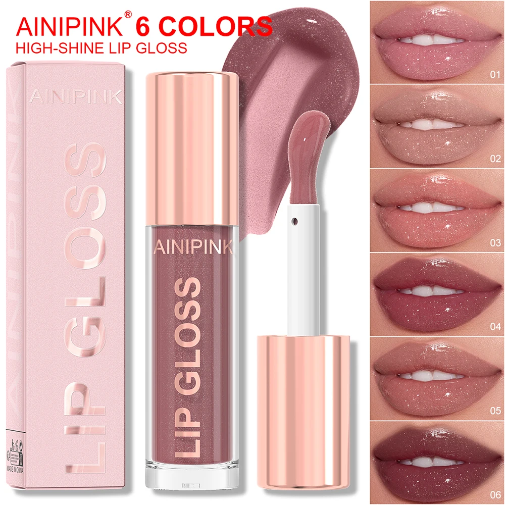 Glitter Lip Gloss Lipstick, Lip Tint Moisturizing Hydrating Long Lasting  Non-Stick Cup Waterproof Nude Lip Plumper High Pigment image 2