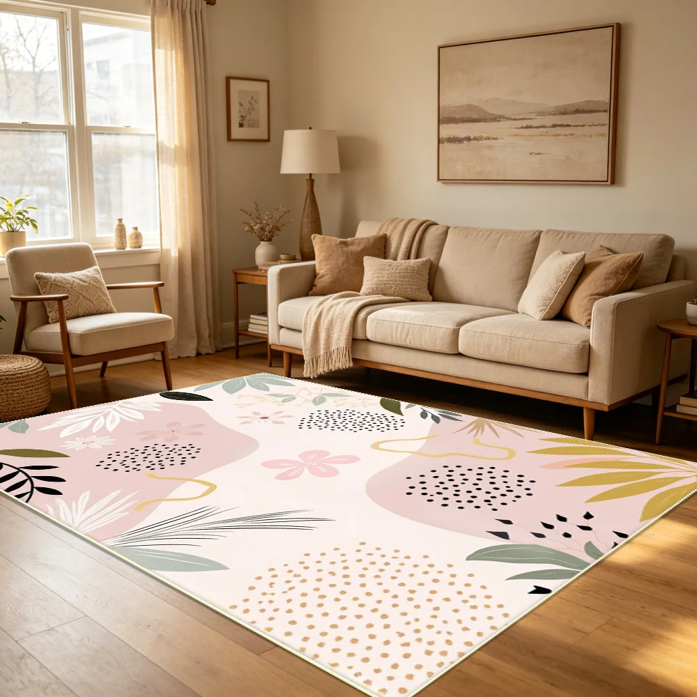 Durable Non Slip Rectangle Carpet Stain Resistant Soft Rug For High Traffic Entryway Hallway Use
