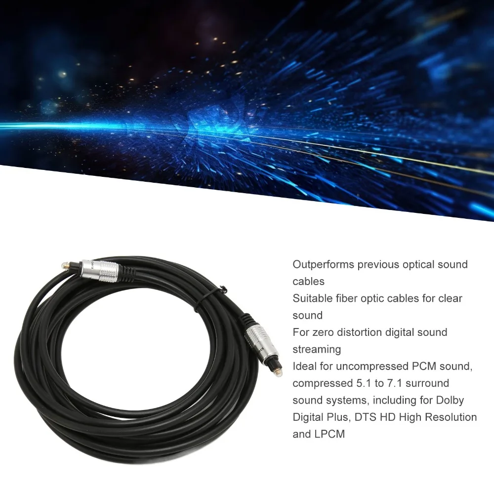 Clear Sound Optical Sound Cable Gold Plated Aluminum Alloy Housing Digital Sound Cable Fiber Optic Cable Audio Systems