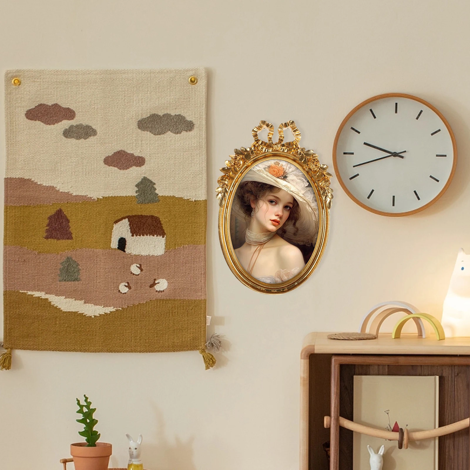 

1pc Resin Vintage Photo Picture Frame For Desk Tabletop Wall Hanging Decor Retro Display Frame European Style