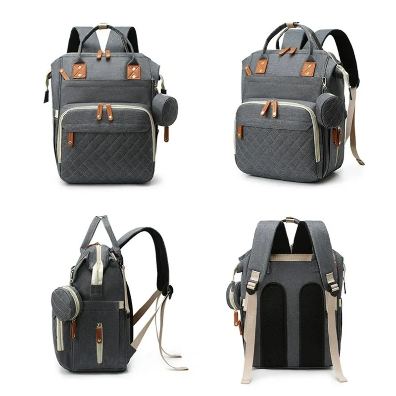 حقيبة مومياء ذات سعة كبيرة للأم والطفل متعددة الوظائف مقاومة للماء للسفر في الهواء الطلق حقائب ظهر لحفاضات رعاية الطفل