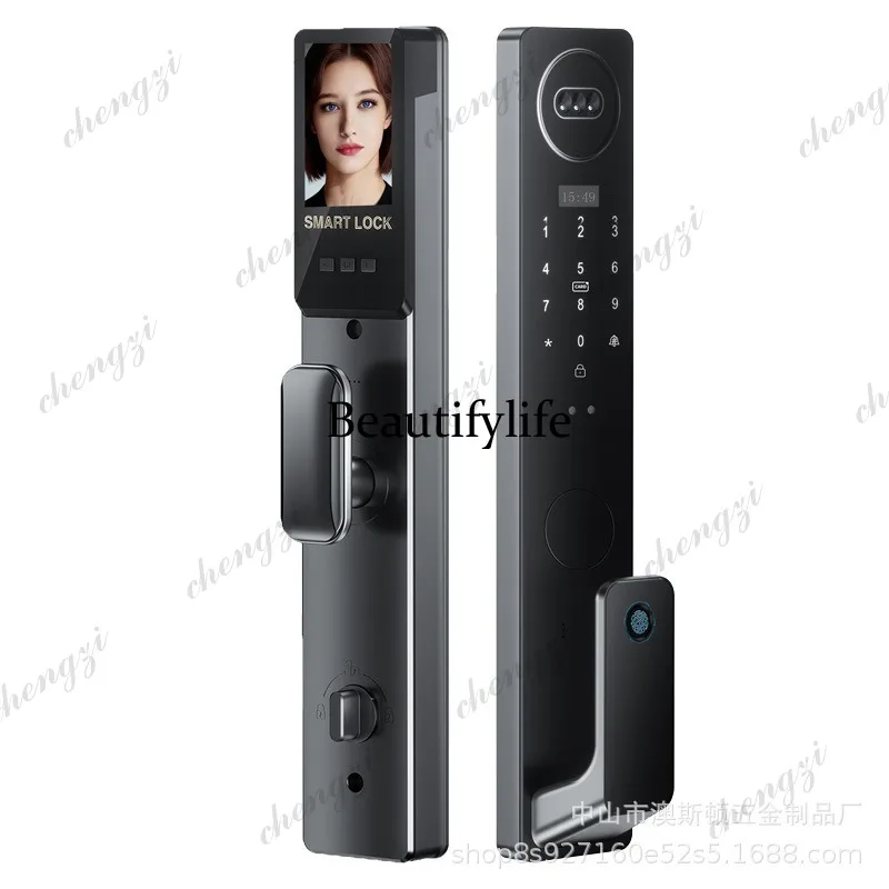 Intelligent automatic fingerprint lock anti-theft door facial recognition smart lock monitoring electronic password lock