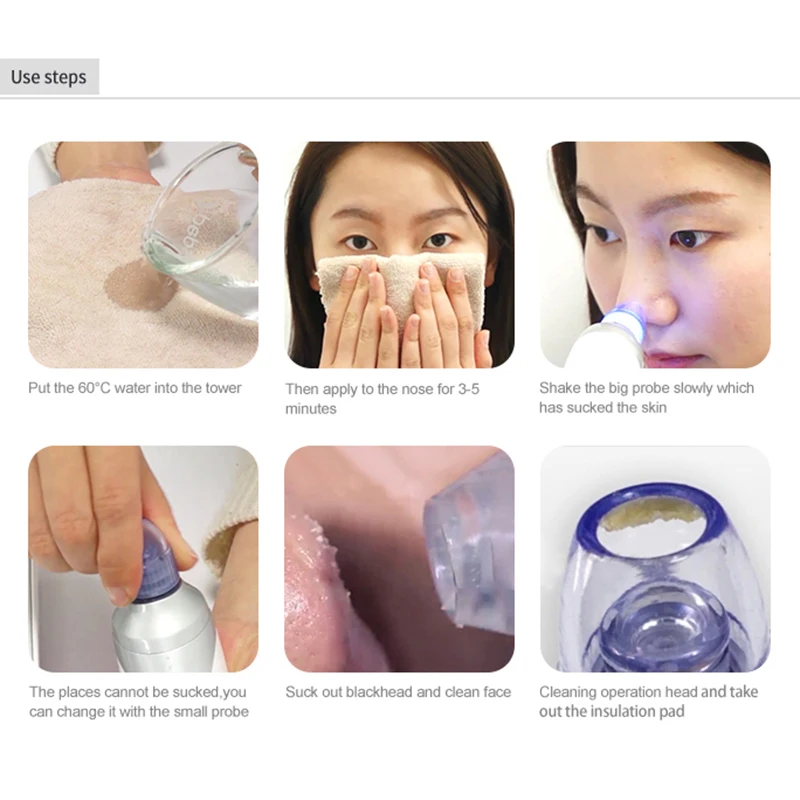 In Stock Fast Drop Shipping 3 Suction Mode Face Cleansing Beauty Machine Dead Skin Remover Face Vacuum Blackhead Removal Skin US