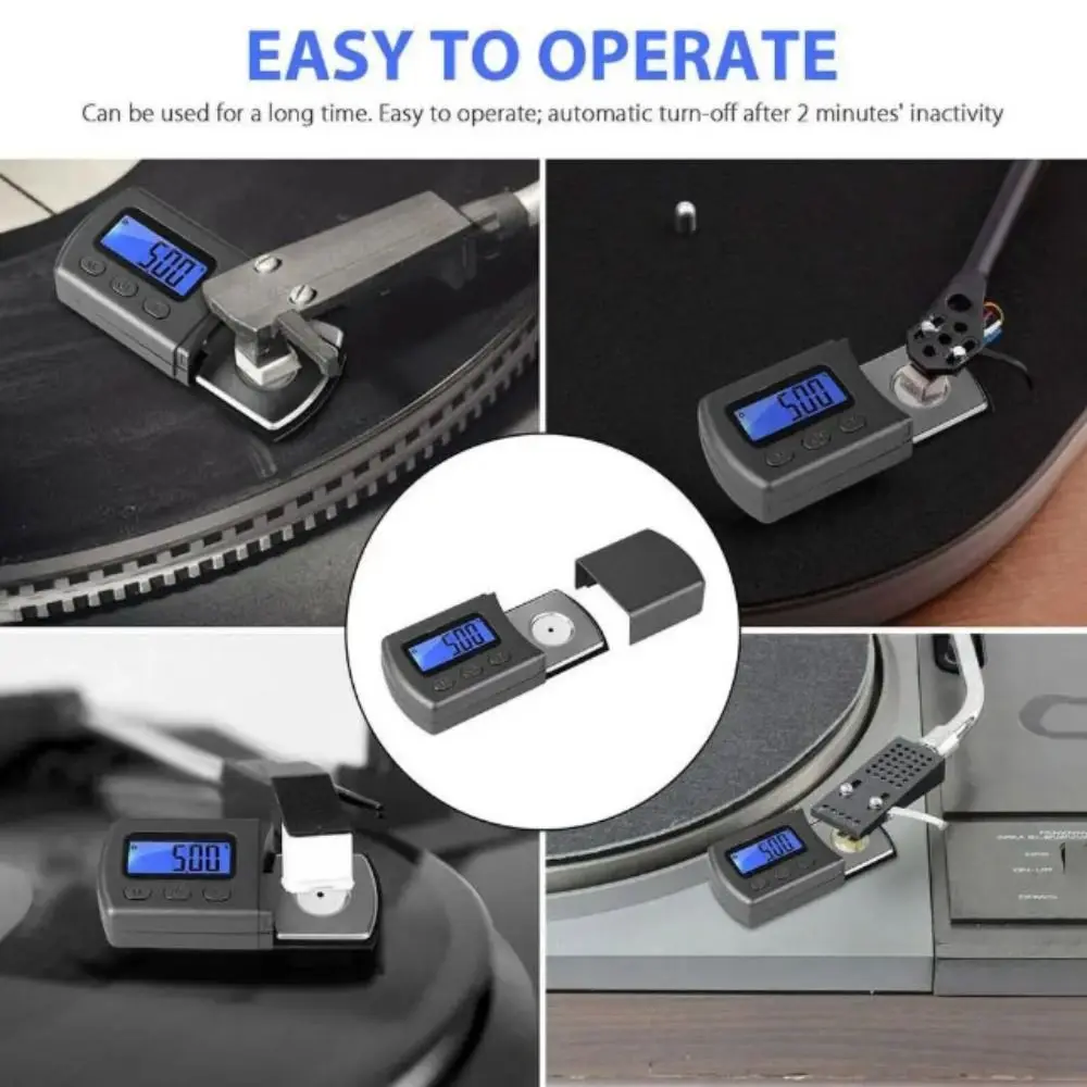 

High Precise Digital Turntable Stylus Force Scale Portable Backlight Phonograph Needle Pressure Gauge Mini Cantilever Black Glue