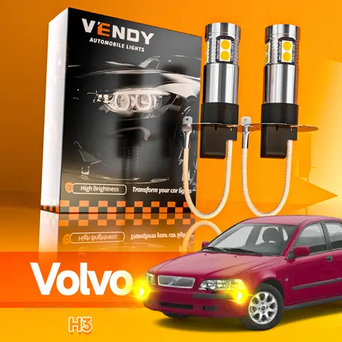 2개 LED 안개등 블브 H3 램프 캔버스 오류 없음 볼보 S40 1999-2003 V40 1995-2004용