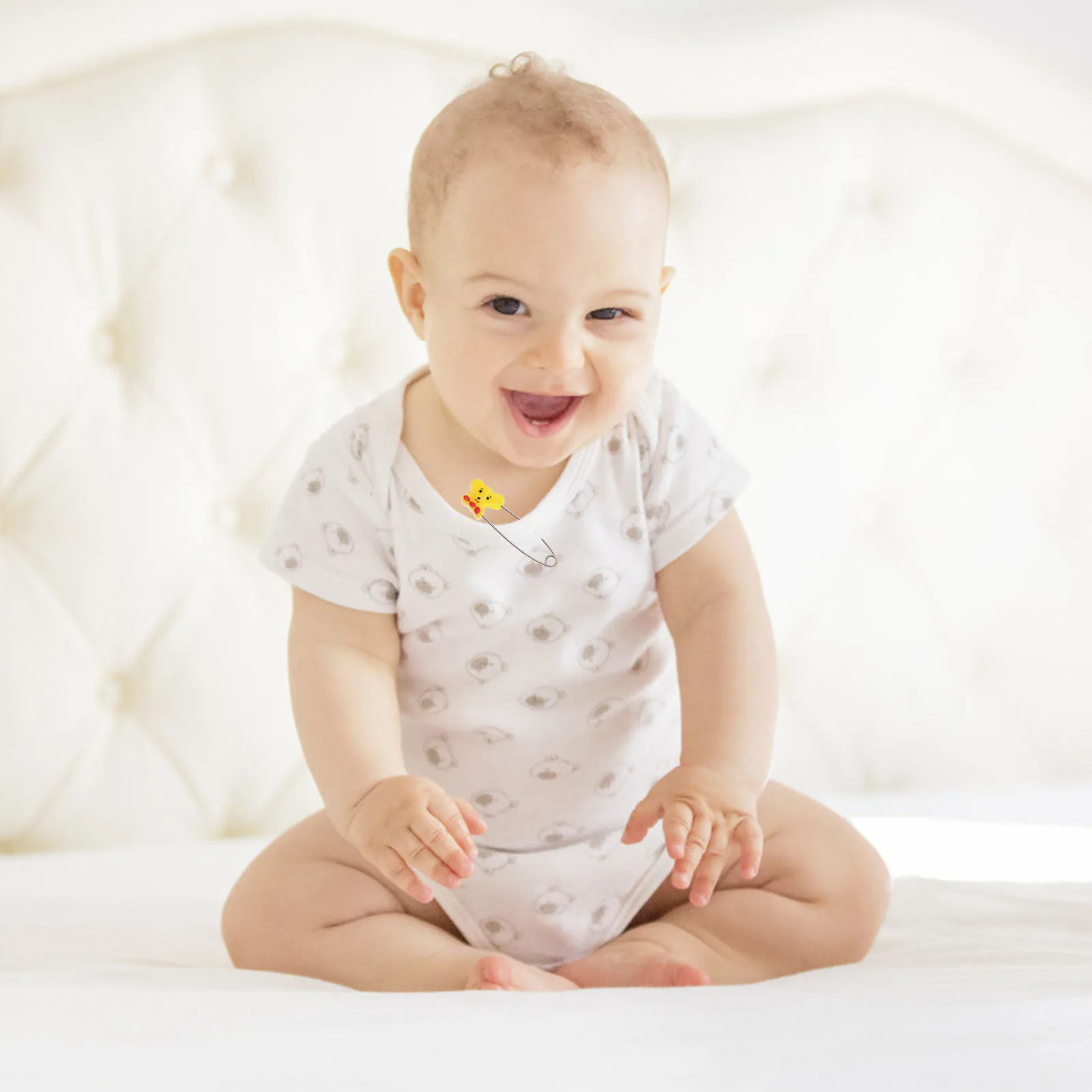 10 قطعة دبابيس مشبك أمان كرتونية على شكل حيوان من الفولاذ المقاوم للصدأ على شكل حرف U قفل للحفاضات والملابس والجوارب