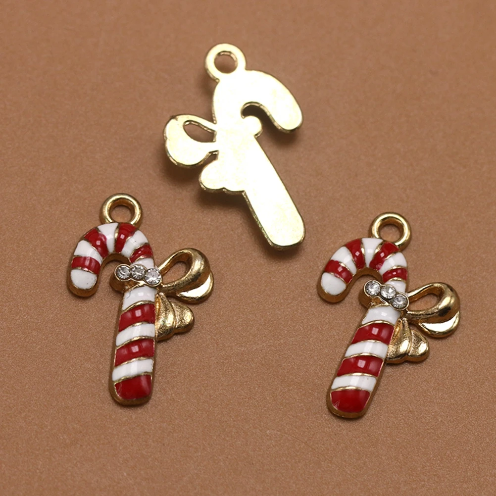

Alloy Pendant Charms Ear Hook Earring Dangle Diy Fashion Jewelry Colorful Silver Candy Cane Design For Keychain Scrapbooking