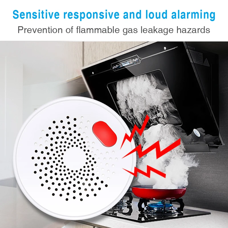 Tuya ZigBee Smart Home Erdgas sensor brennbarer Haushalt Smart LPG Gasleck Alarm Detektor Brandschutz