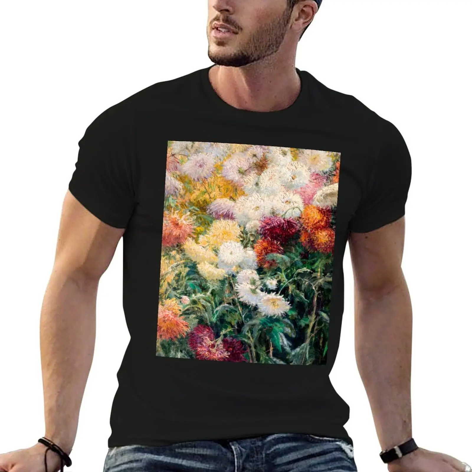 Chrysanthemums in the Garden at Petit–Gennevilliers by Gustave Caillebotte T-Shirt oversizeds Aesthetic clothing mens clothes