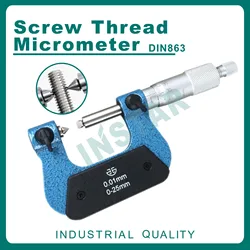 Screw Thread Micrometer 0-25mm 25-50mm Industrial Quality With 10PCS Anvils 50-75mm 75-100mm Outside Micrometer 0.01mm