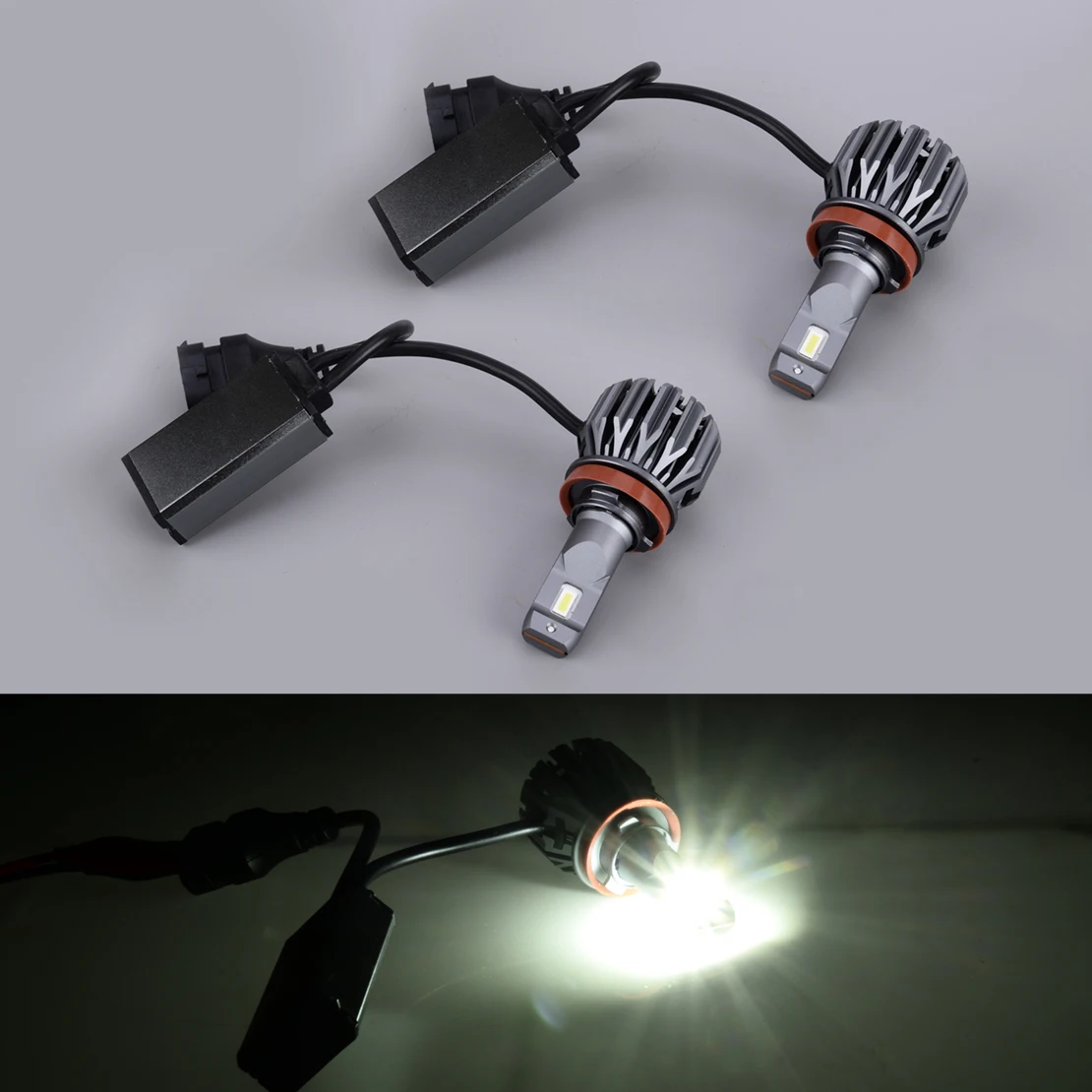 

2Pcs H11 White LED Headlight High Low Beam Lamp Light Bulb Replacement 6000k 12V 35W IP67