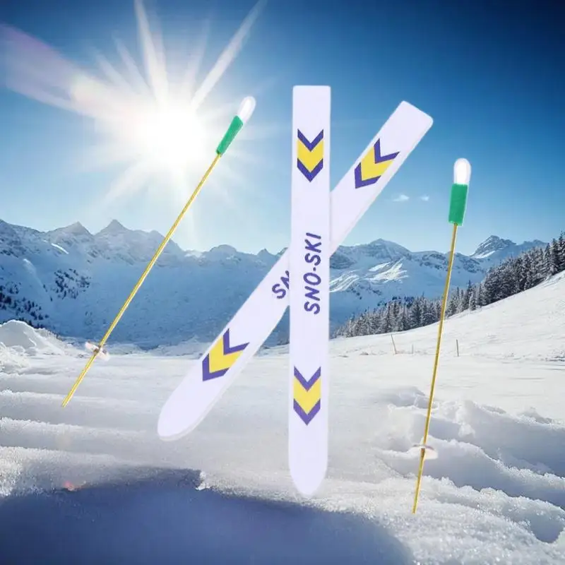 Set regalo per bambini; Tavola da sci in miniatura per casa delle bambole; Decorazione della scena di Natale in legno; Accessori natalizi per la casa delle bambole