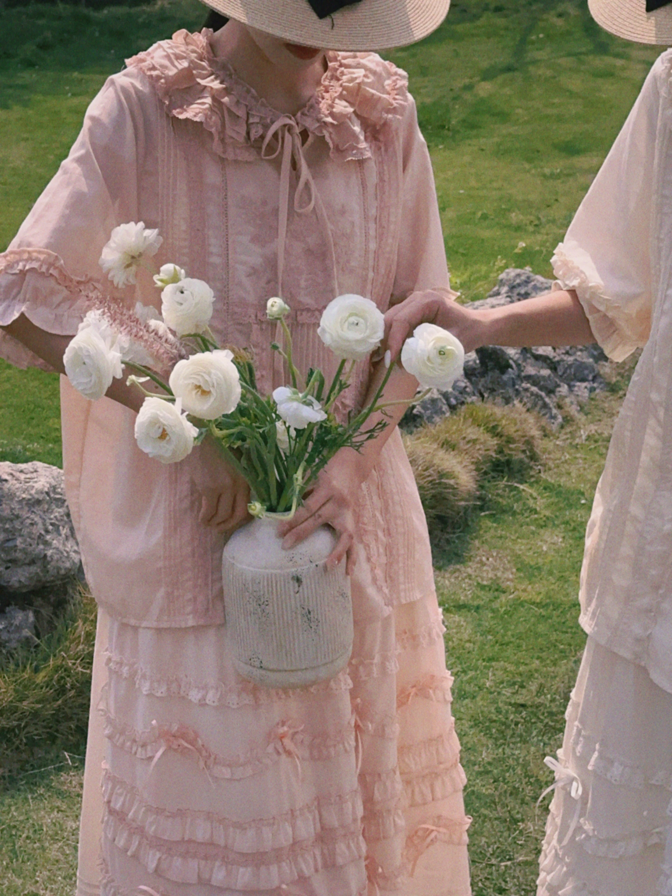 

Ретро-блузка из льна с кружевной отделкой и двойным слоем ткани, летняя, универсальная, в французском стиле, свободного кроя, с коротким рукавом