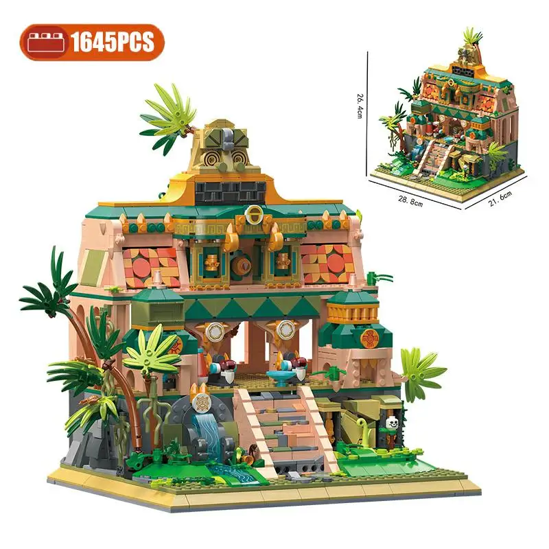 

1645Pcs Mini City Street View Tribe Relic Building Blocks With Lighting Lost Temple Houses Sets Toy Bricks Friends Children Gift