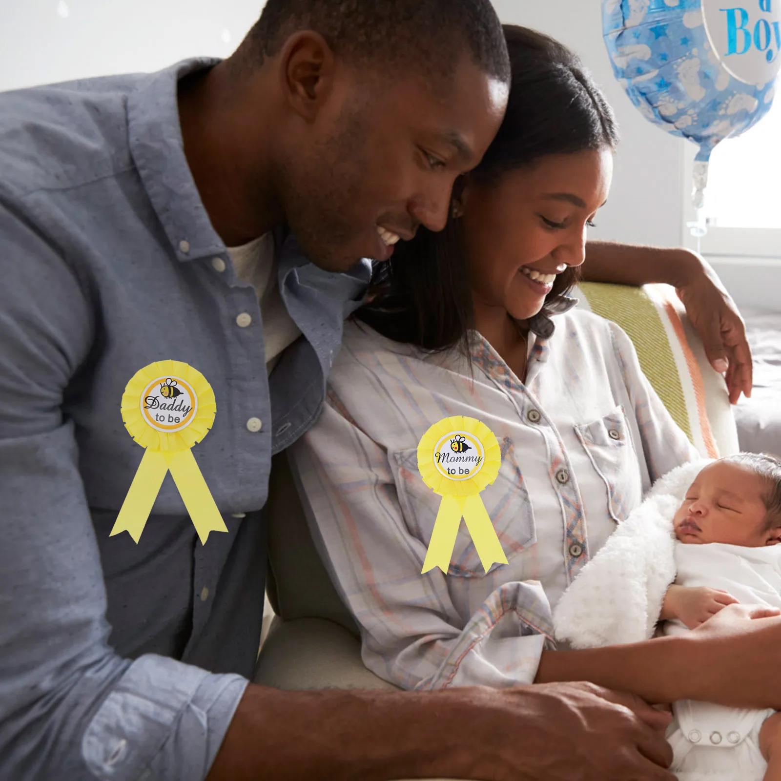 

Gender Reveal Party Badge Pins New Daddy Mom Brooches Celebration Props Baby Gifts Premium Material Practical Durable Lovely