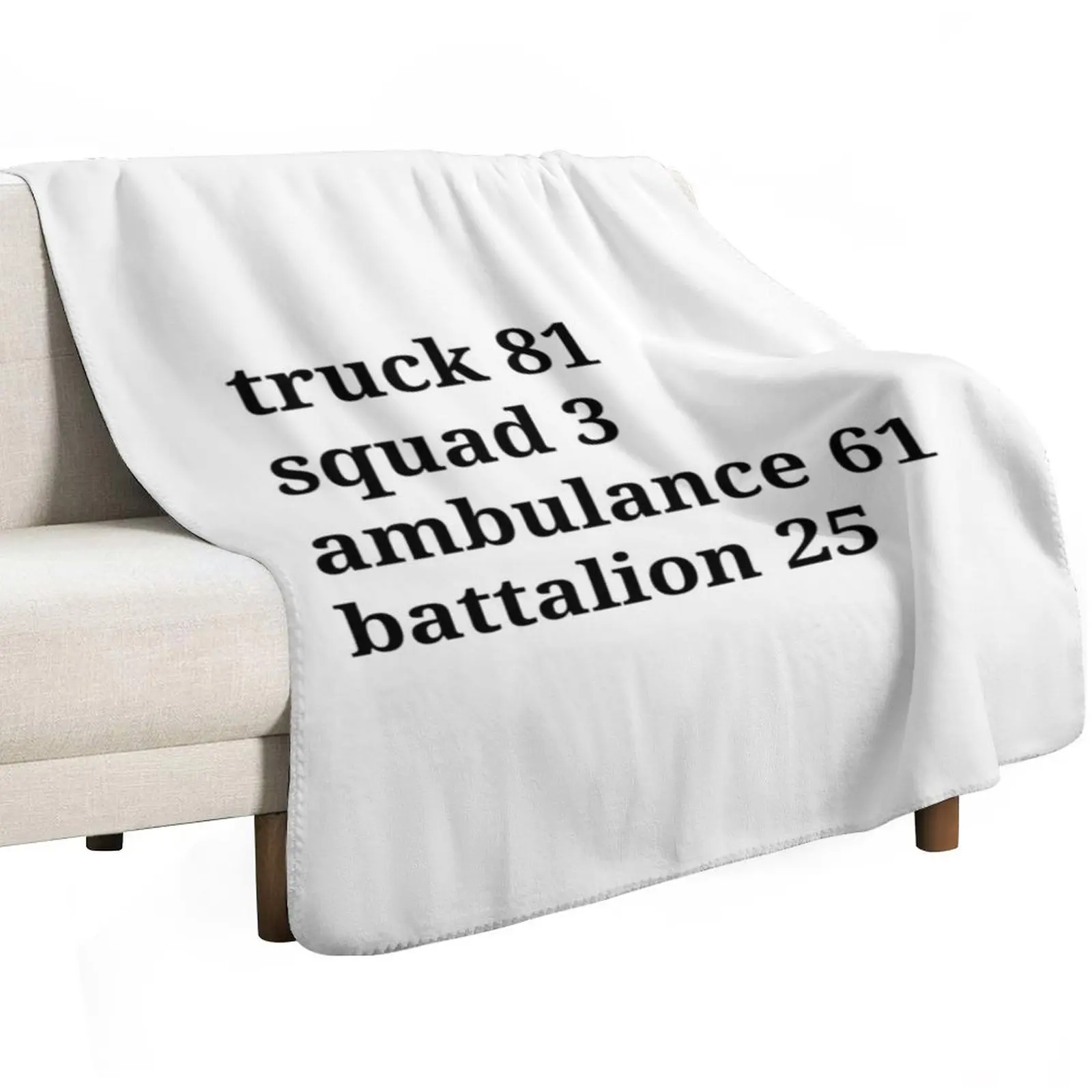 Chicago Fire truck 81, squad 3, ambulance 61, battalion 25 Throw Blanket Furry Furrys Thermal Custom Hair Beach Blankets
