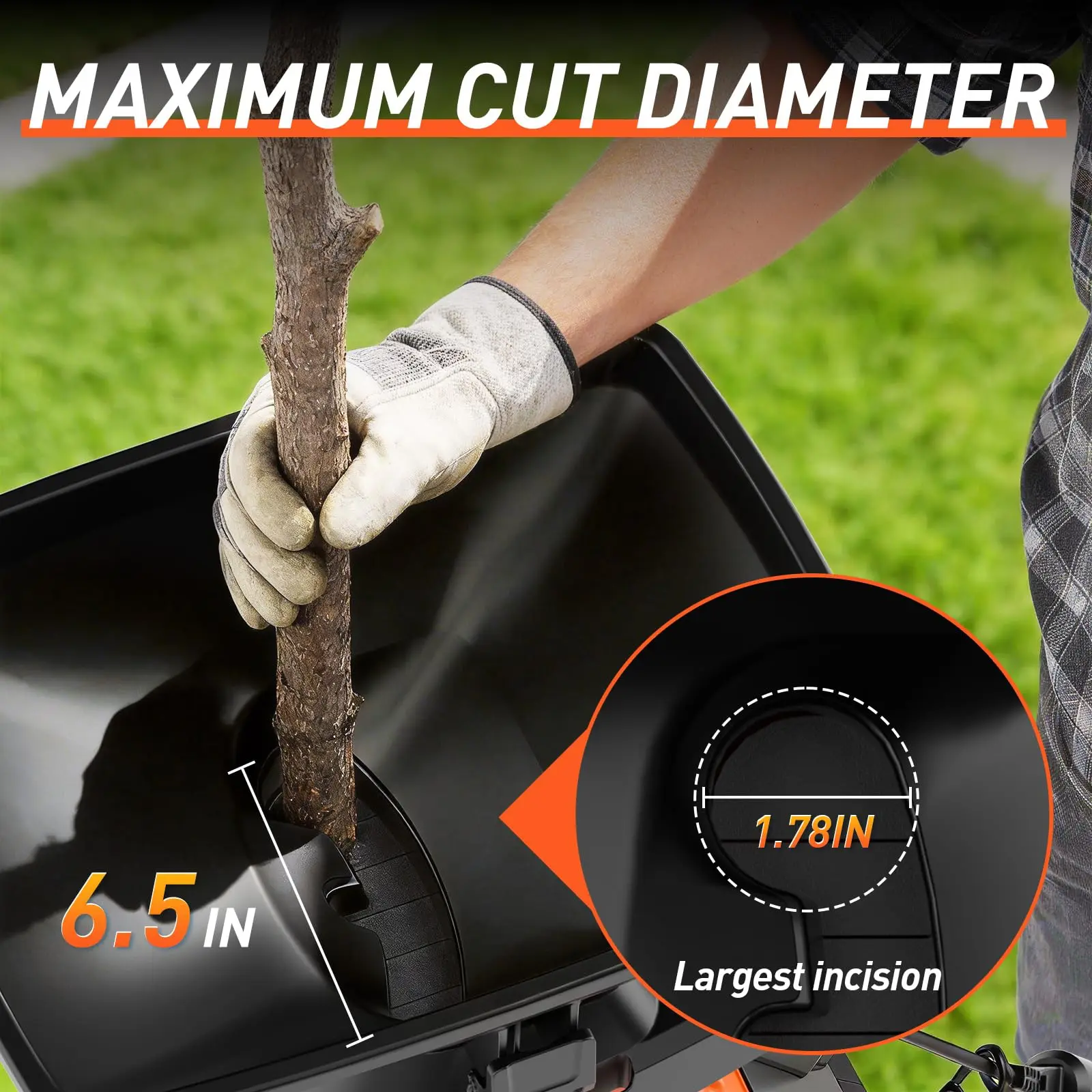 Electric Wood Chipper Shredder, 15-Amp Corded Yard Mulcher