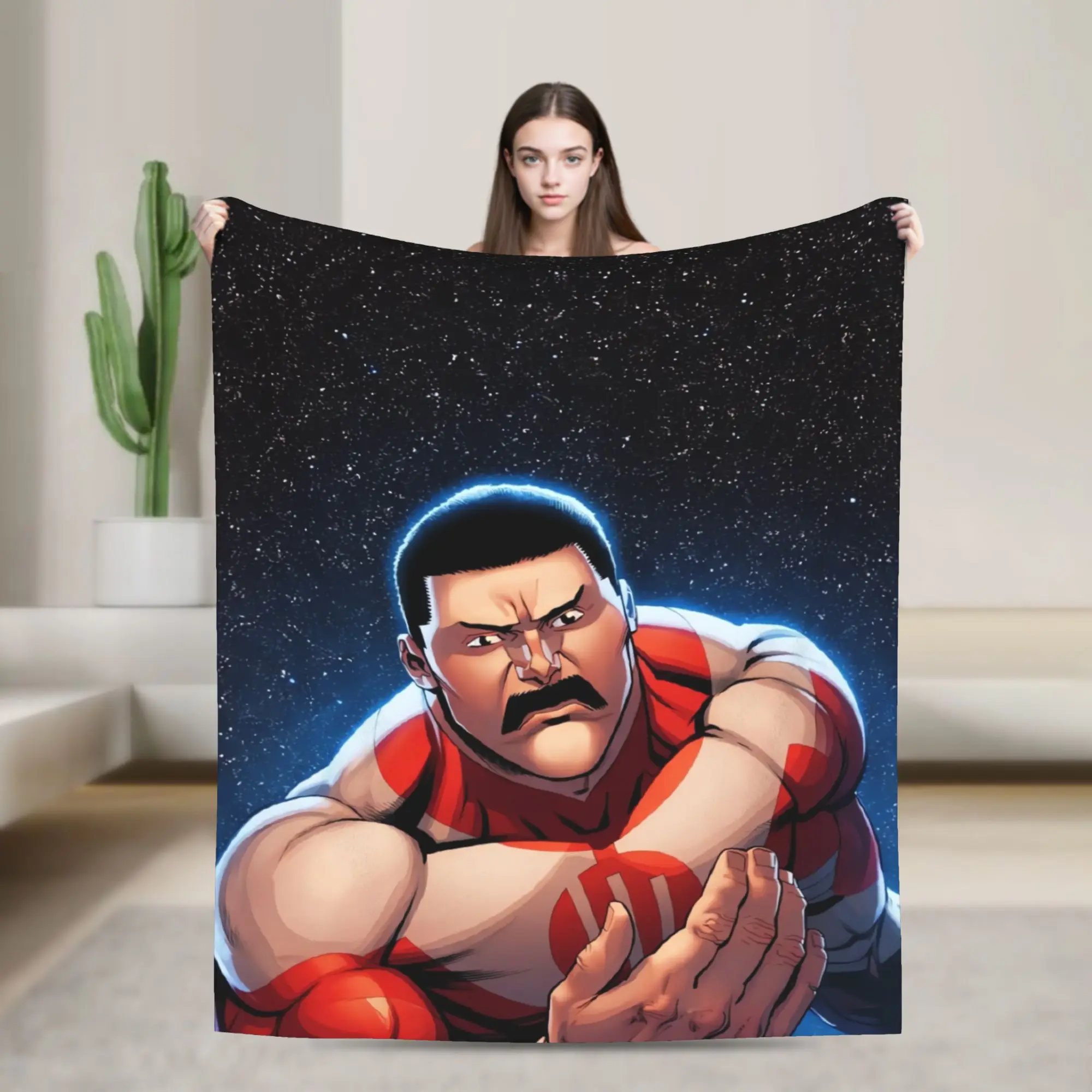 Super Warm Blanket Travel Office invincible thragg Omni-Man In Starry Space Bedding Throws Bedspread For Couch Sofa Bed Sofa Bed