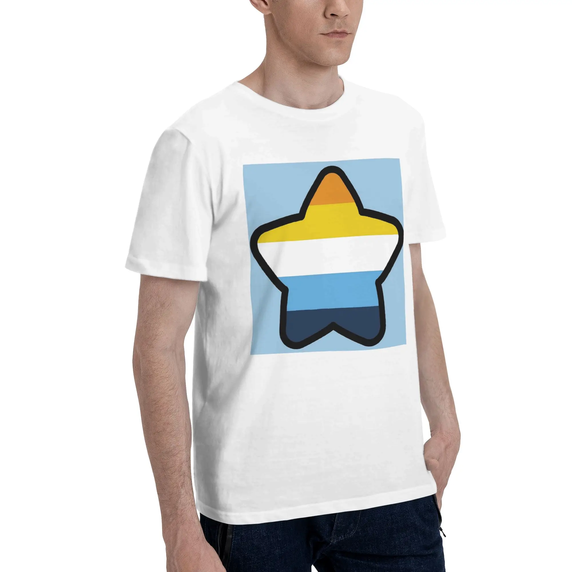 

Мужская футболка с флагом Aroace Star, большие футболки, мужские хлопковые футболки с круглым вырезом, короткие летние мужские футболки