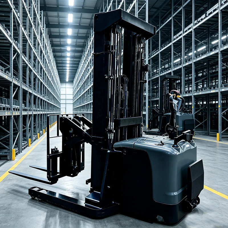 Electric Walkie Stacker 1.2Ton Full Powered Pallet Stacker with Emergency Stop Button