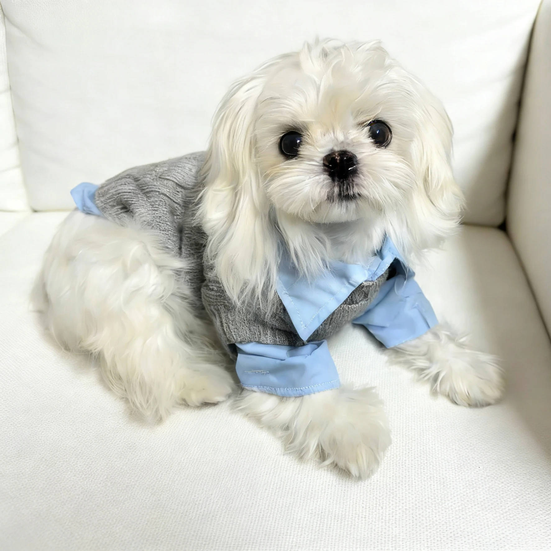 Dog Sweater Vest And Shirt For Small Medium Puppy Bichon Teddy Cats Pet Warm Clothes Spring Autumn Dog Clothes Two-piece Set