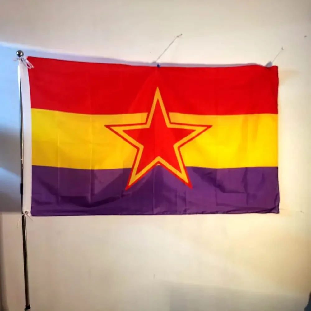 Flaga Hiszpańska Flaga Komunijna Republiki Dekoracja Patriotyczny Baner 90X150cm Poliester
