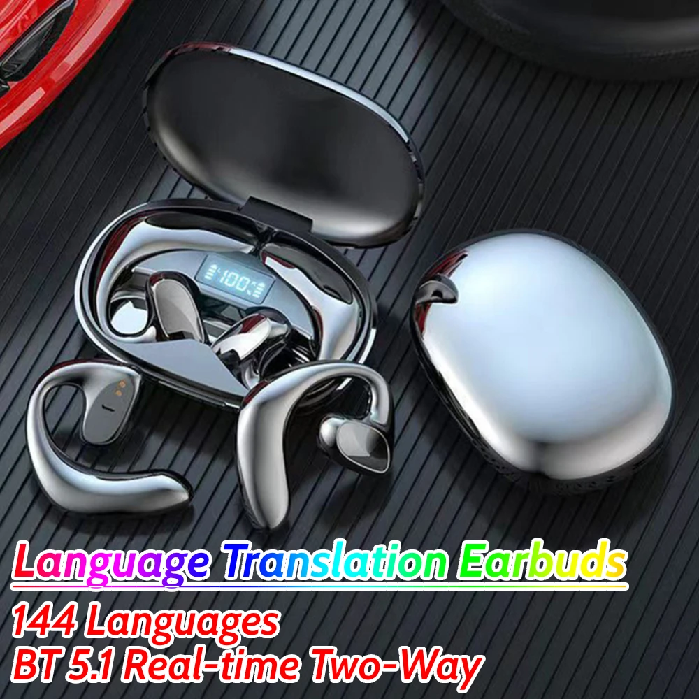 

Language Translation Earbuds 144 Languages High Accuracy Real-time Two-Way Earbuds Voice Translator Earbud for iOS/Android