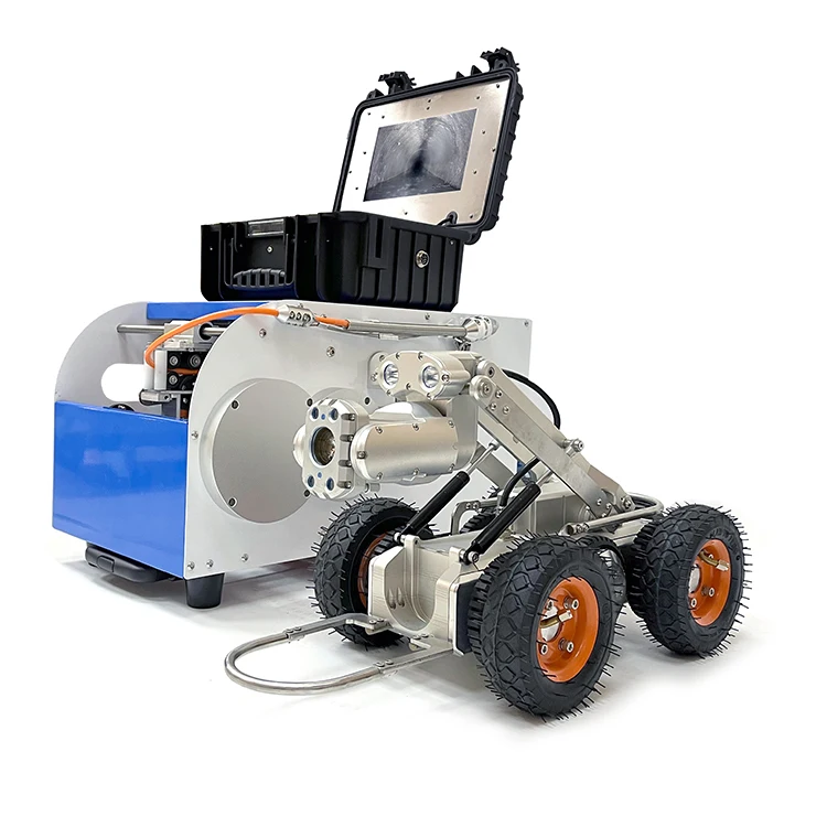 Elektrische Hebe 200M Automatische Kabel Trommel Abfluss Kanalisation Rohr Inspektion Raupen Roboter Mit PTZ Kamera