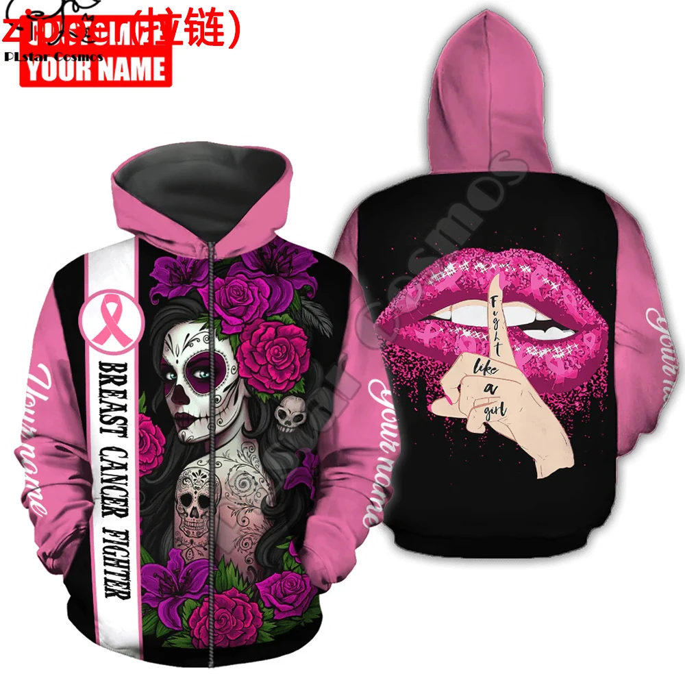 NewFashion Colorful Girl Power Pink Tattoo Breast Cancer Fighter Men/Women 3DPrint Pullover Harajuku Streetwear Casual Hoodies T