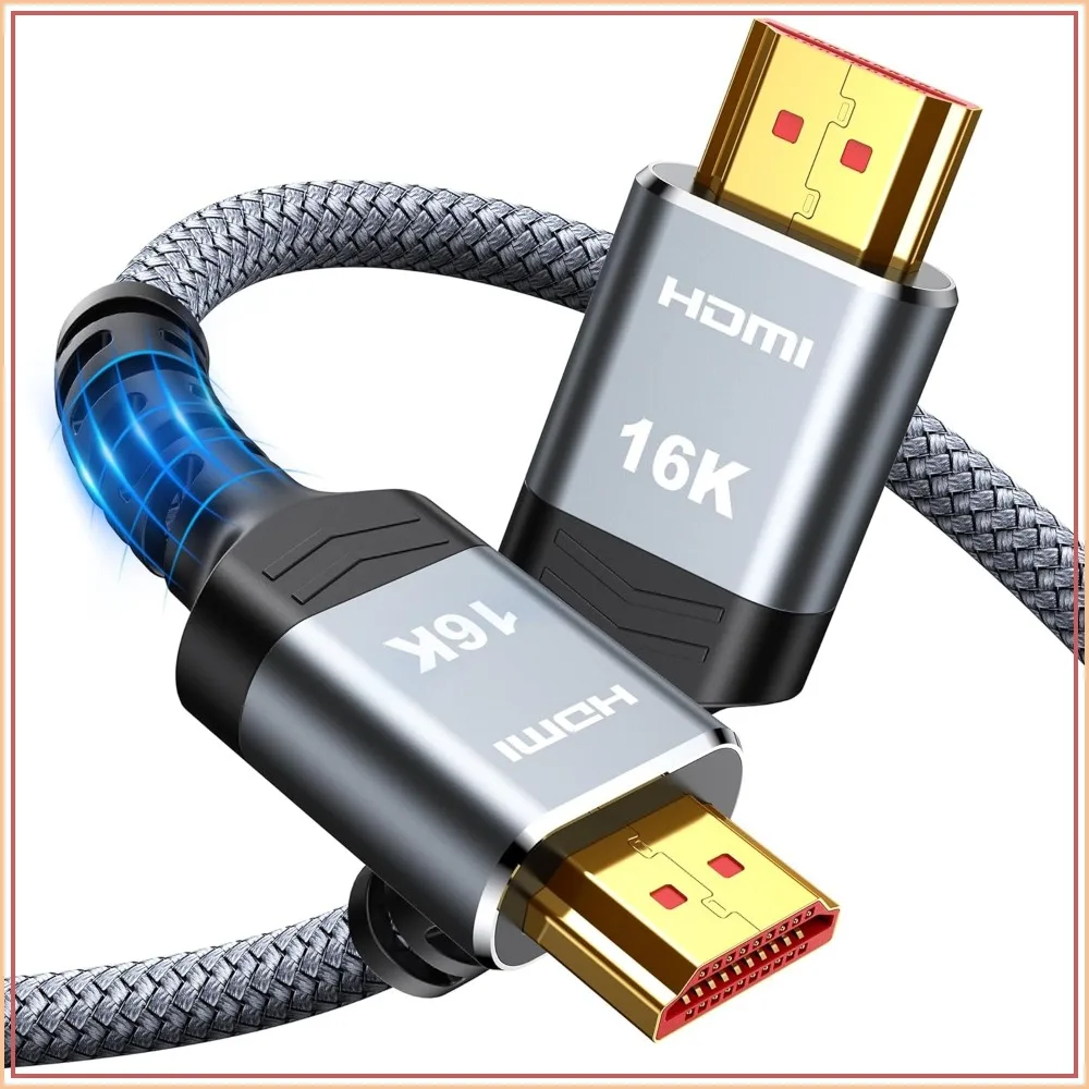 

16K 4K 480Hz HDMI 2.2 Cable 6.6FT, 96Gbps Ultra High Speed, Braided Cord, eARC HDR10+ HDCP2.3, Anti-Flicker for Gaming & Movies