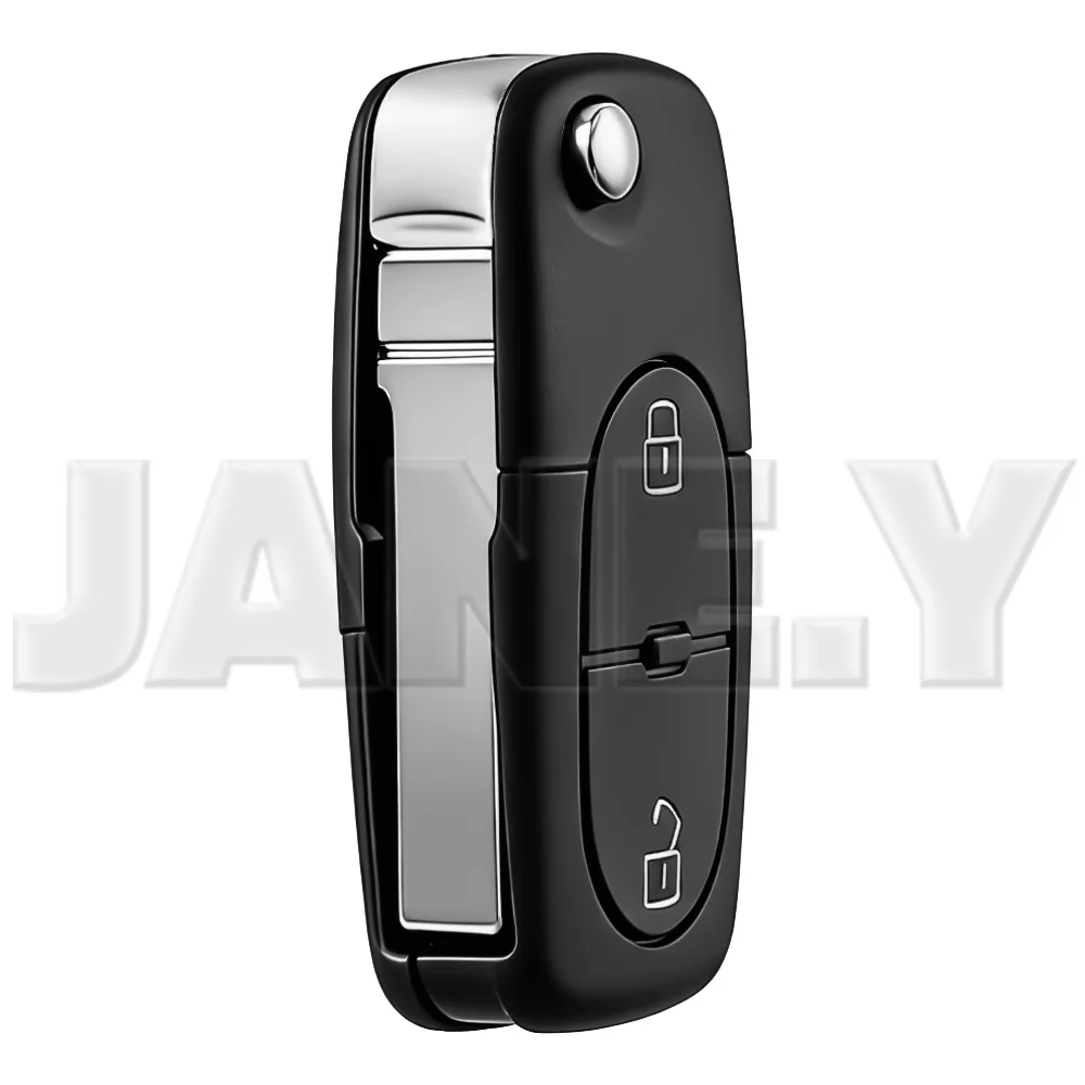 10 X Car Key Fob Case Cover For Audi A2 A3 A4 A6 A8 TT Old Models 2 Buttons Flip Folding Remote Key Housing With Battery Holder