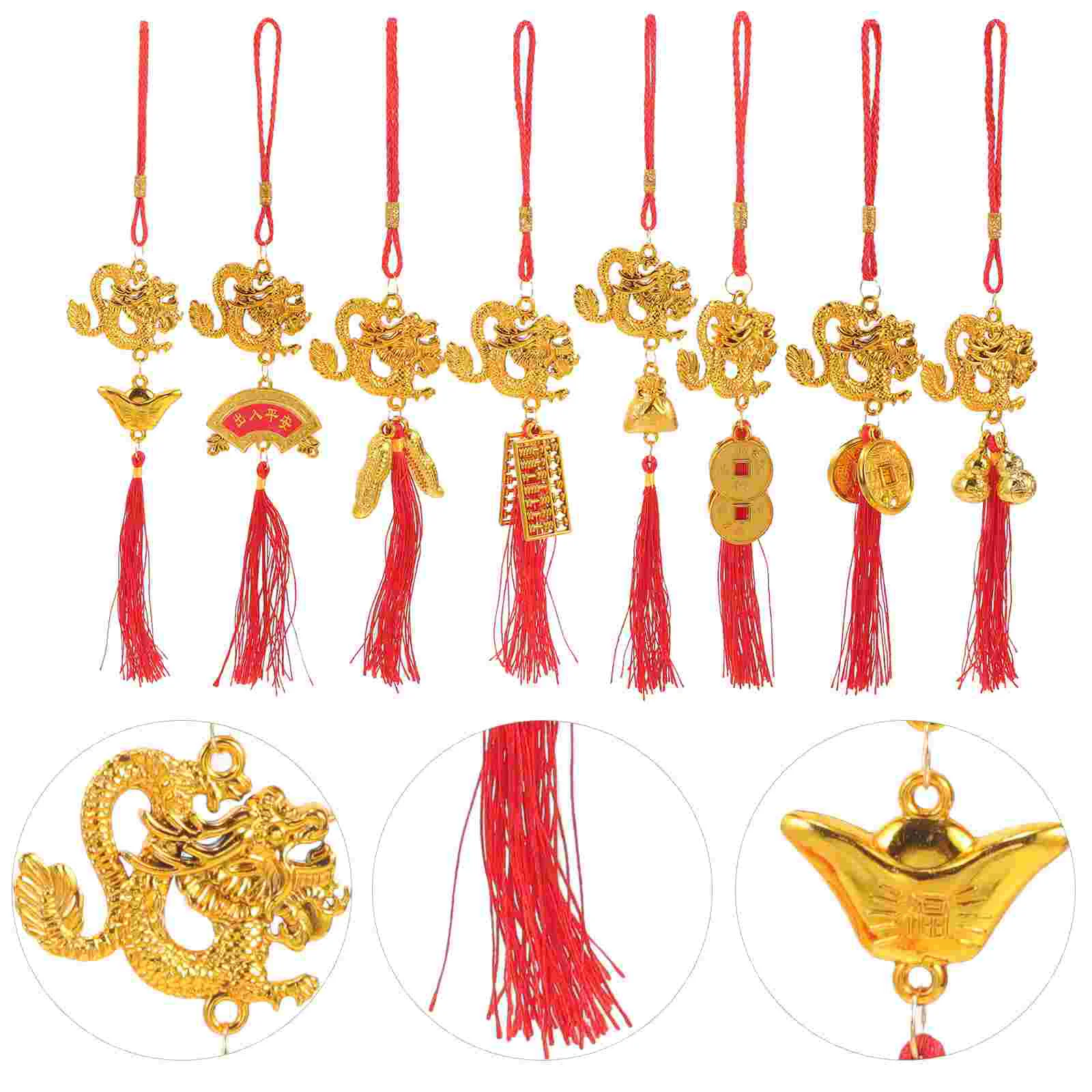 10pcs Chinese Style Dragon Hanging Pendants Zodiac Dragon Ornaments Chinese Style Ornaments chinese decor